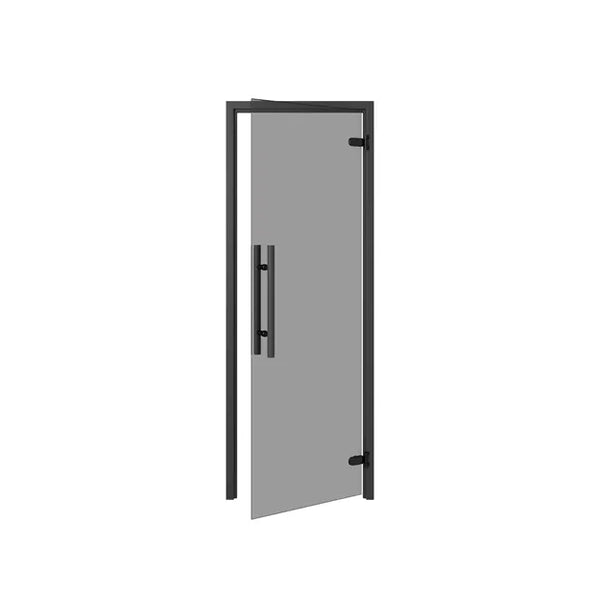 Thermory Premium Saunadør – Sort Ask, Gråt Glas 7x19